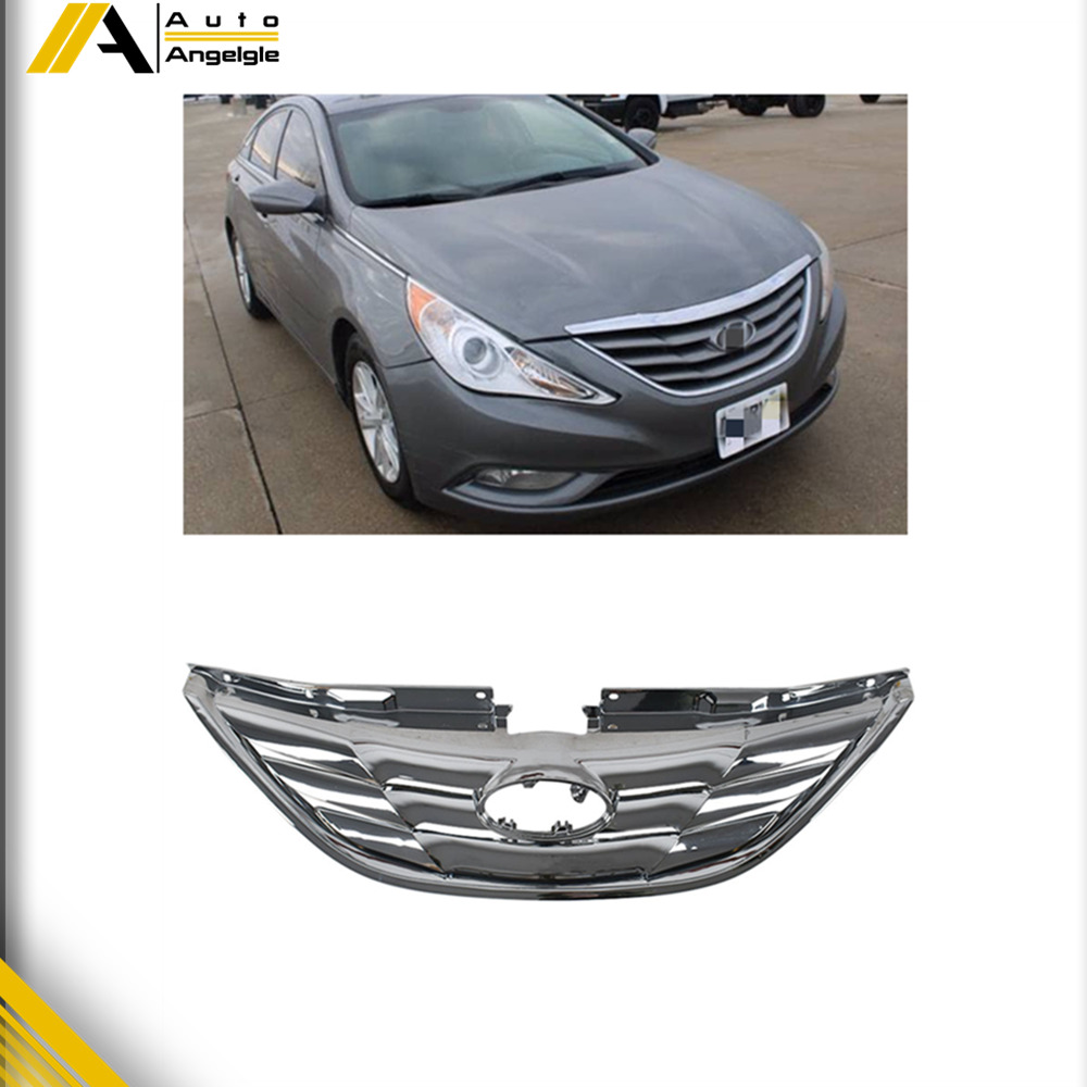 Front Upper Grill Chrome Grille Assembly For Hyundai Sonata Sedan 2011 2012 2013