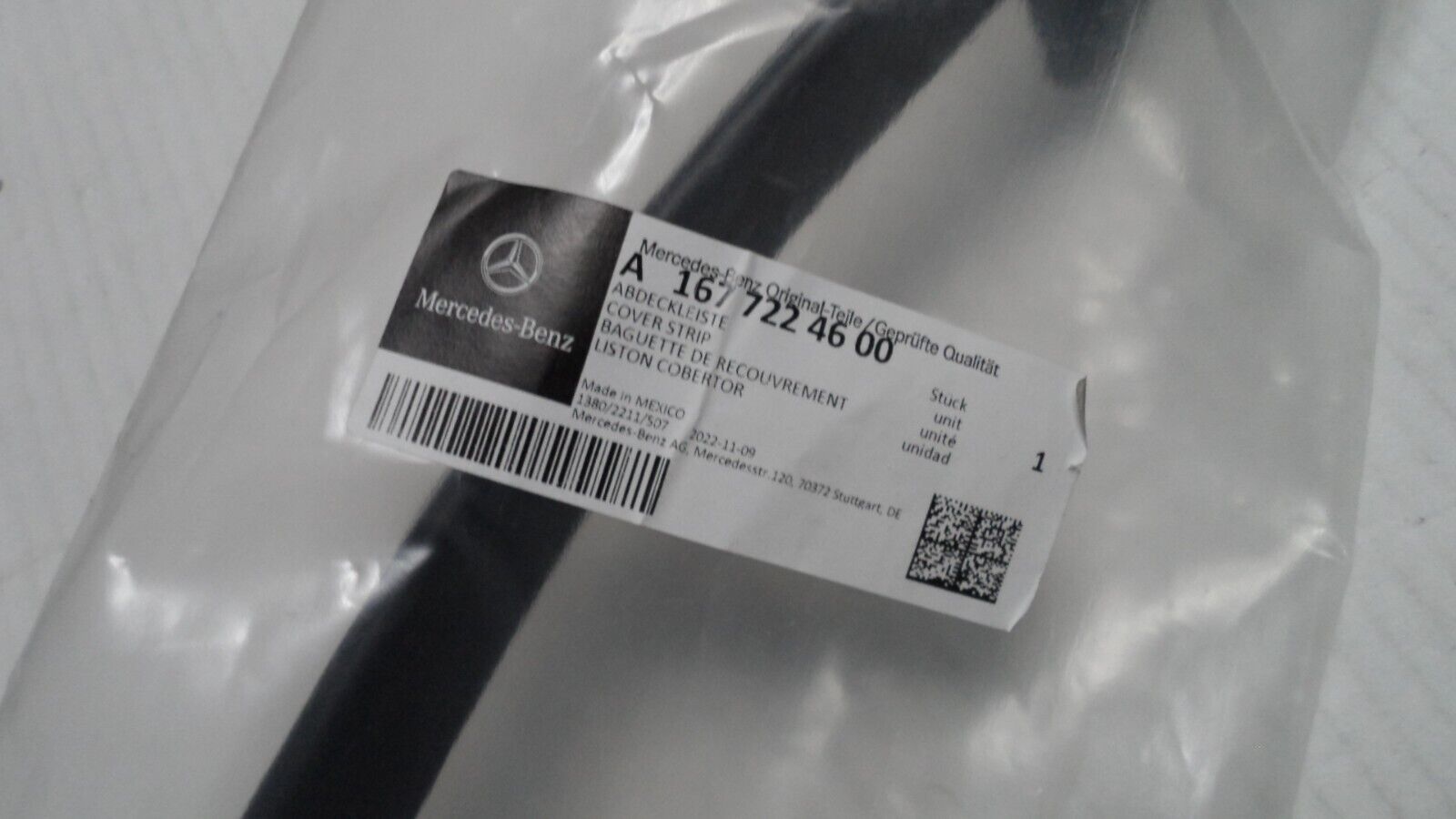 Mercedes Benz A 1677224600 Front Door Shell Seal Weather-Strip Right Side
