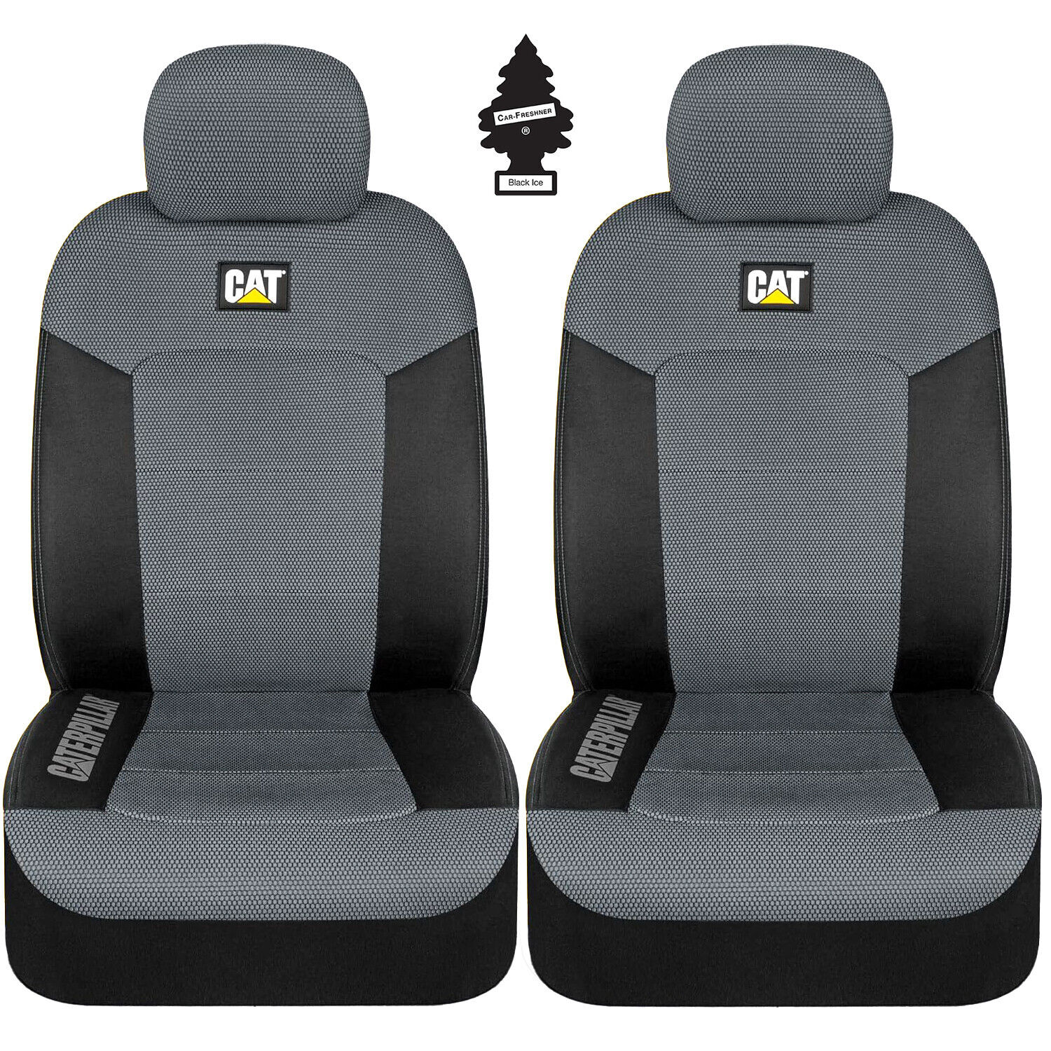 ⭐️⭐️⭐️⭐️⭐️New Caterpillar Car Truck Front Seat Covers Set Black Grey For Nissan