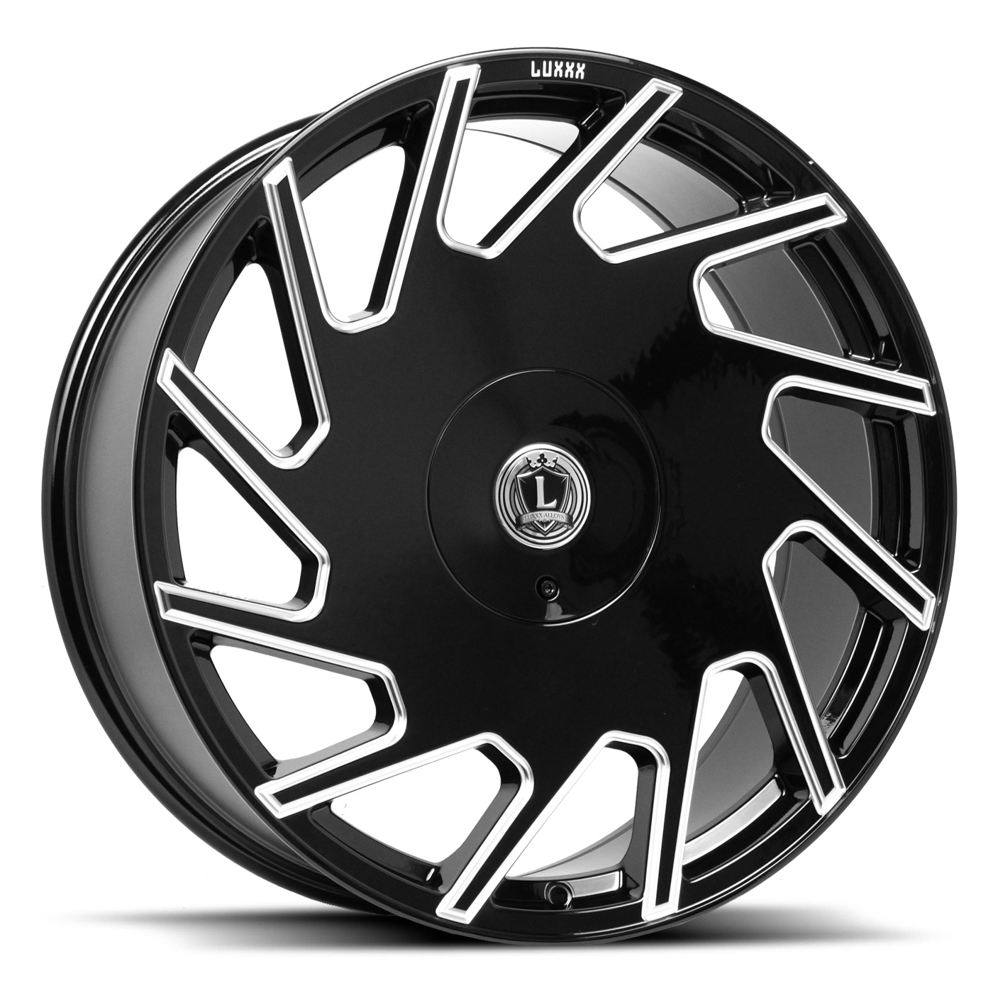 22X9 Luxxx Alloys LUX25 6X135/139.7 +33 93.1 Gloss Black Milled - Wheel