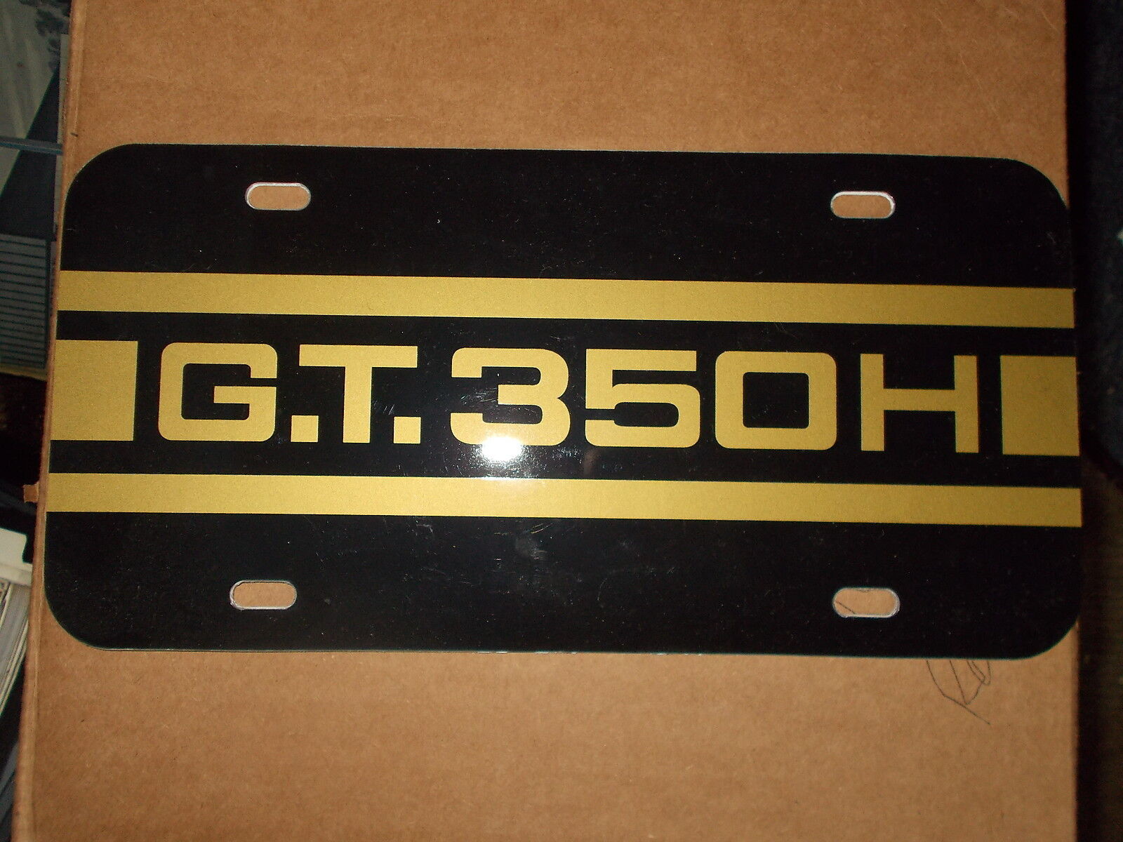 1966 2006 2007 SHELBY MUSTANG GT-350H GT-350 HERTZ STRIPE LICENSE PLATE BLK/GOLD