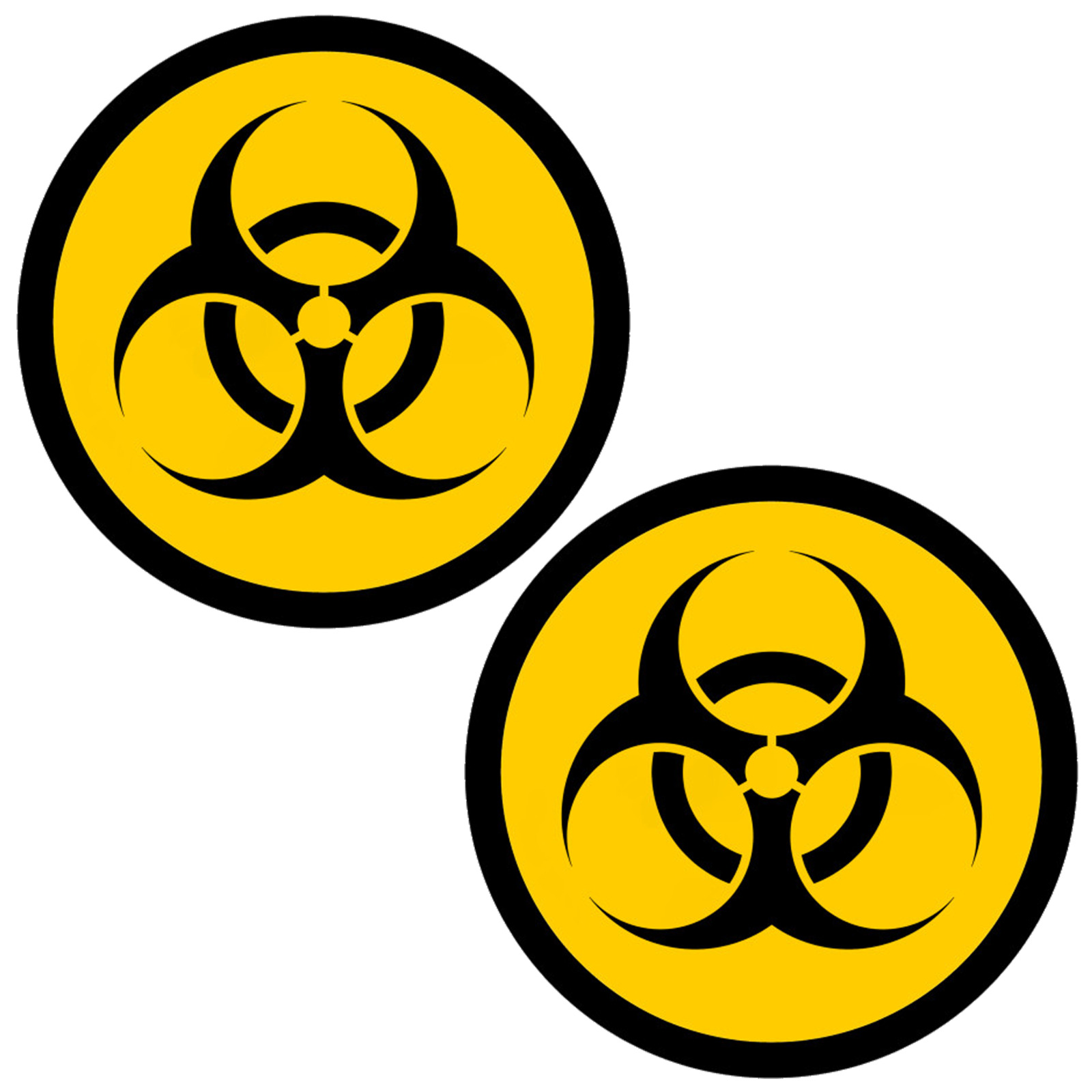 2x Biohazard Waste Symbol Apocalypse Stickers 3inch Laptop Skin Bumper Decals