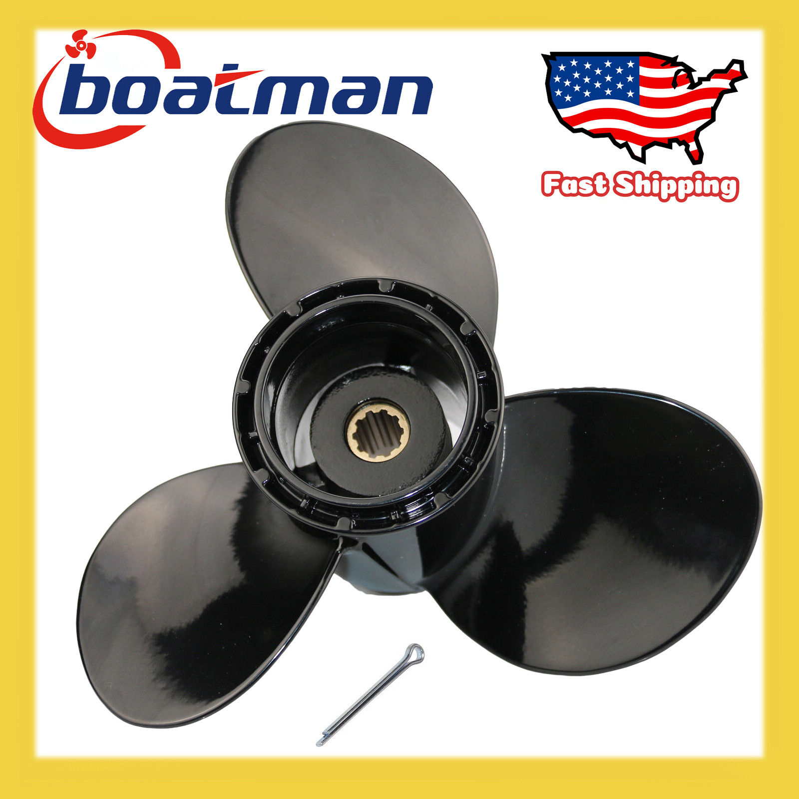 Outboard Propeller 10 1/4x10 For Suzuki 25-30HP 10Tooth Aluminum 58100-96470-019