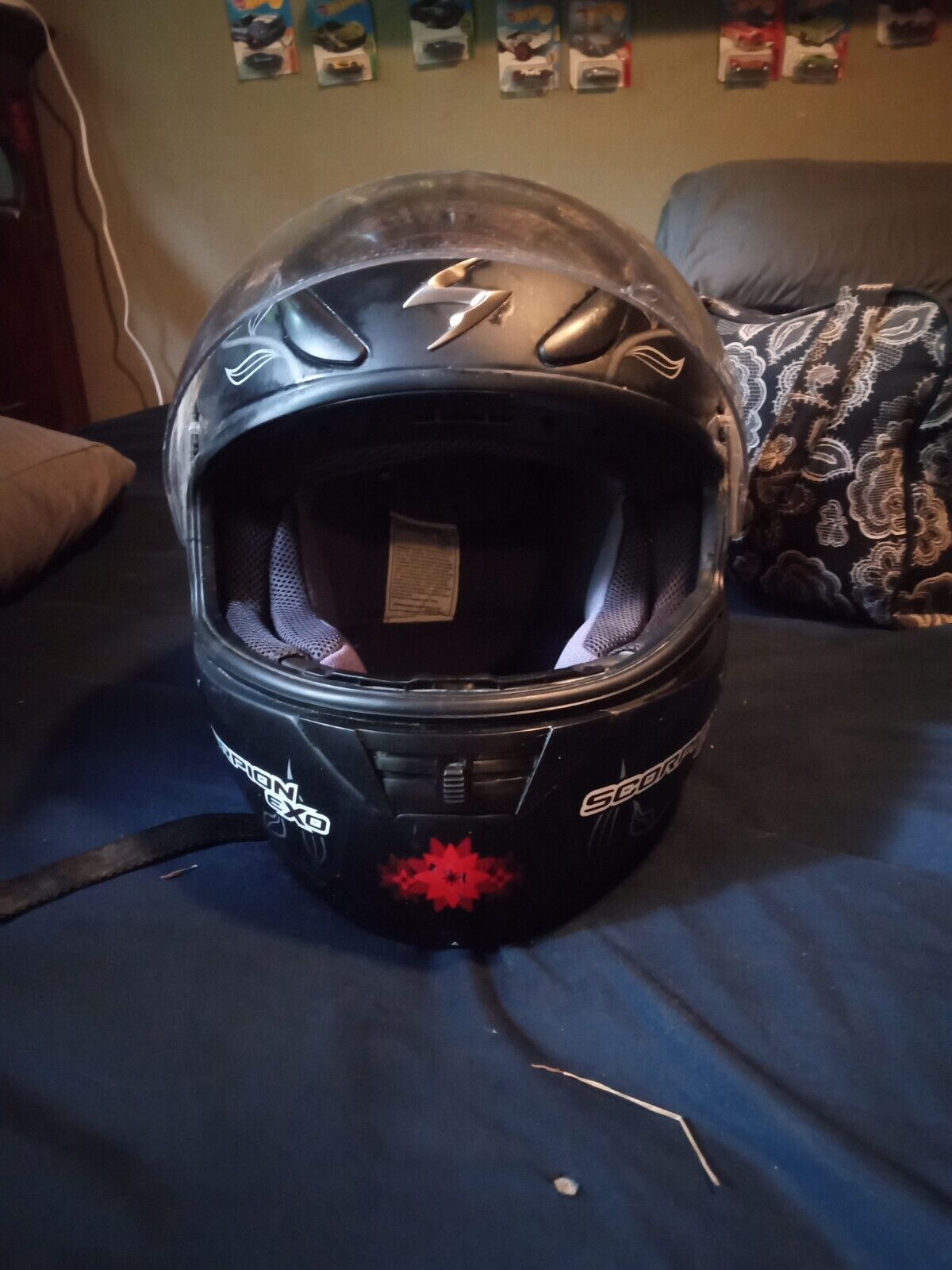 Scorpion EXO-700 Black Dahlia Racing Helmet Medium M