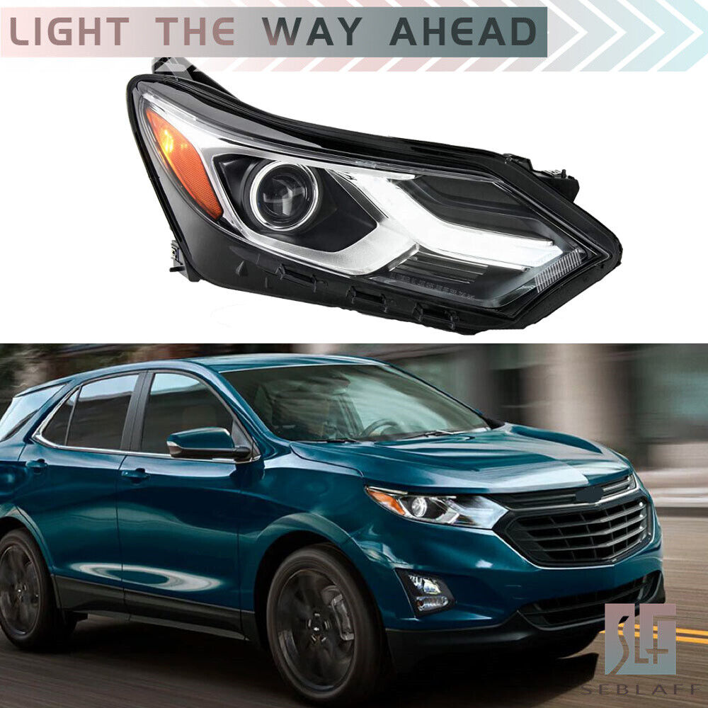 Right Headlight For 2018-2021 Chevy Equinox LT HID/Xenon LED DRL Chrome Housing