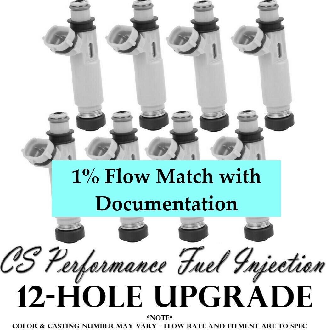 1% Flow Match Denso 12-Hole UPGRADE Fuel Injectors (8) set for Toyota 4.7L V8