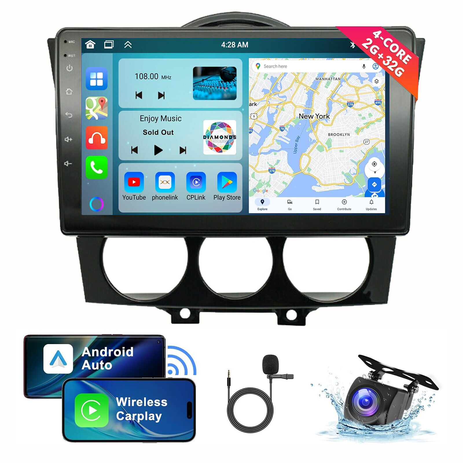 Android 13 Carplay Car Stereo Radio For Mazda RX-8 2003-2008 9\'\' GPS Head Units