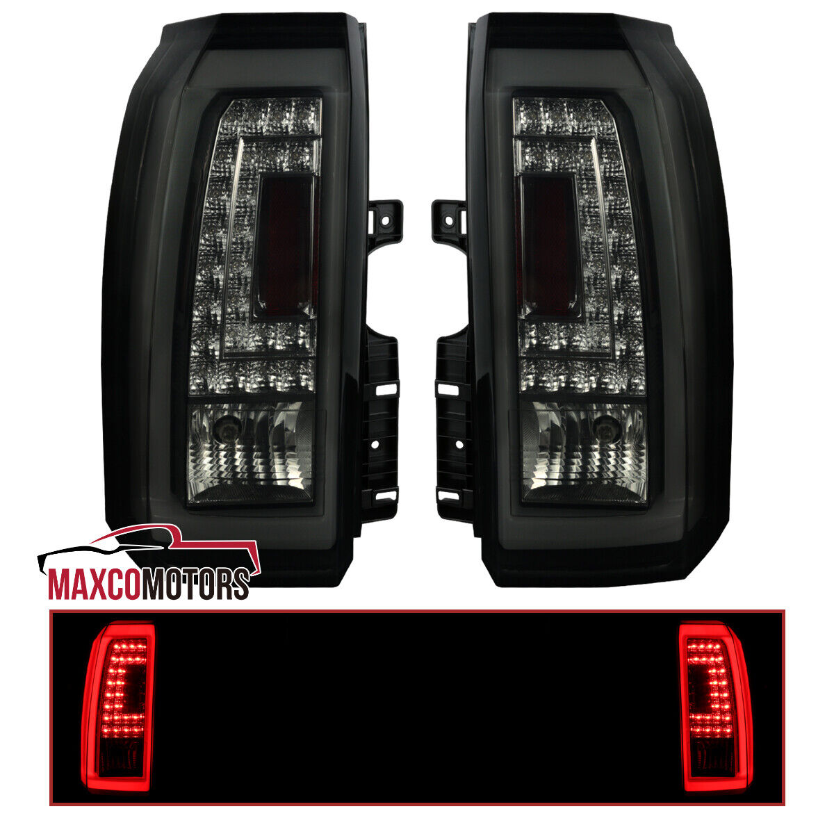 Black/Smoke Tail Lights Fits 2015-2020 GMC Yukon XL LED Brake Lamps Left+Right