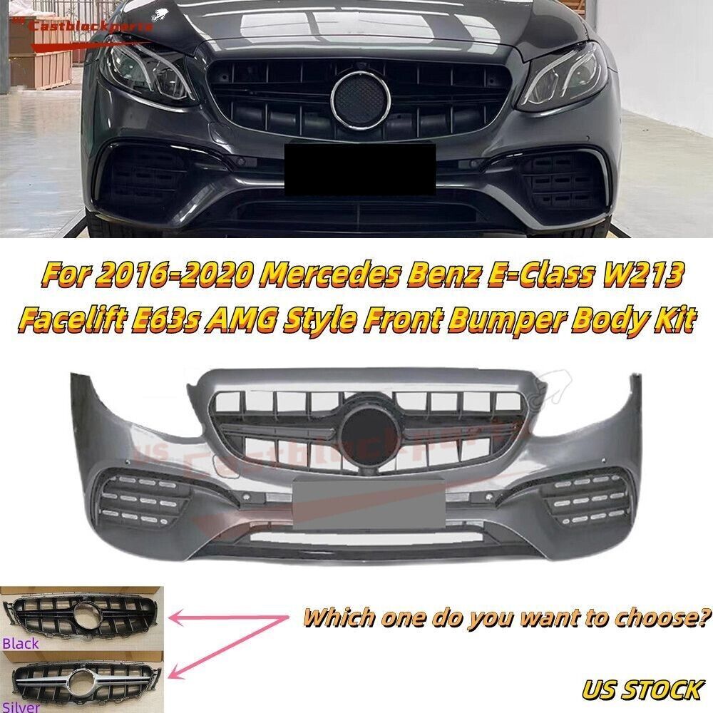 For 2016-2020 Mercedes Benz E Class E300 E400 W213 Facelift E63 AMG Front Bumper