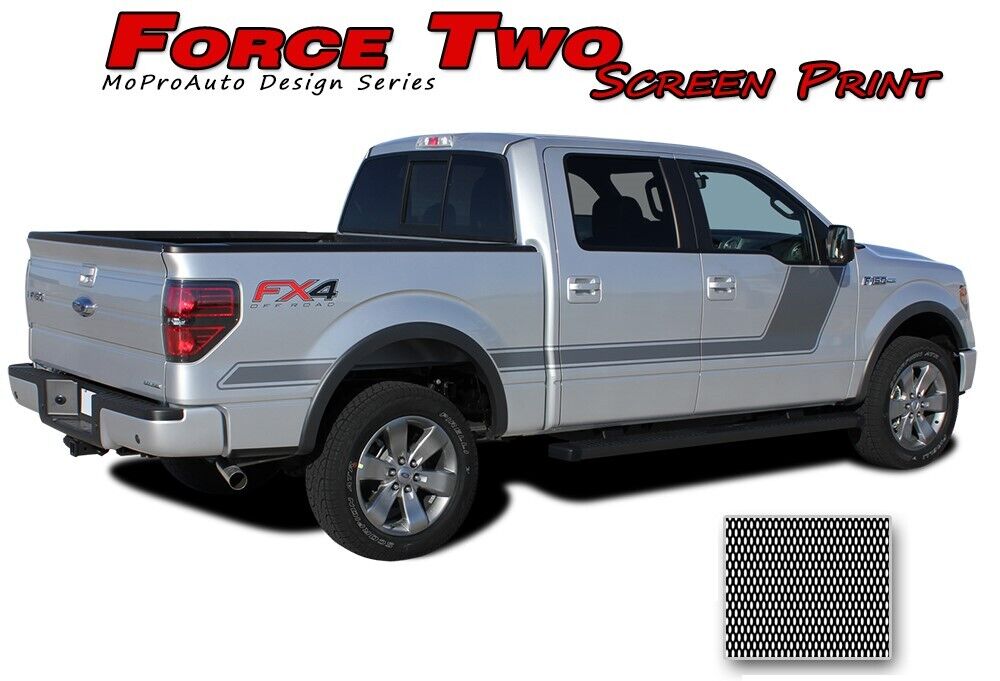 2015-2020 F-150 Force Two Screen Print Side Hockey Decals Stripes Vinyl Graphics