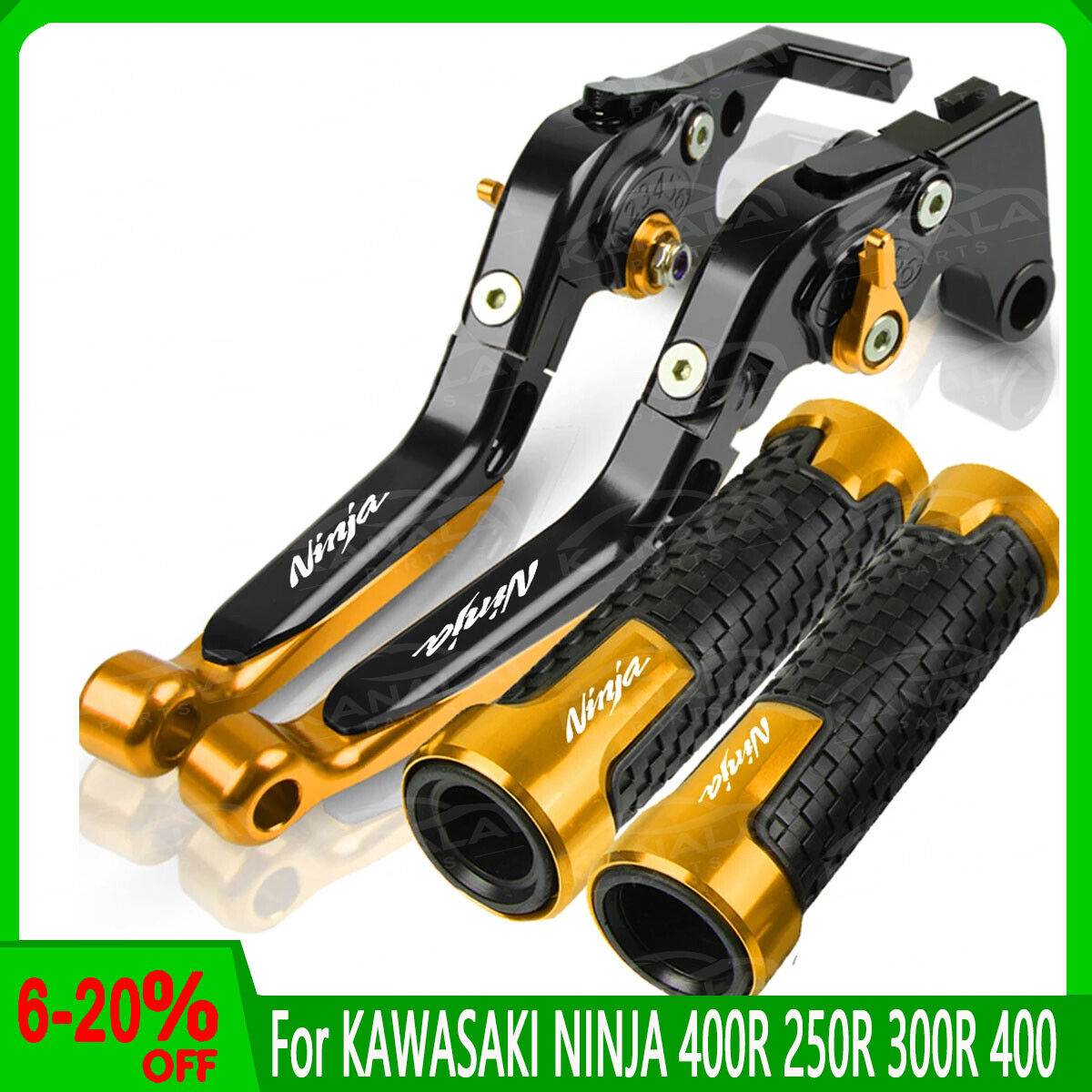 For KAWASAKI NINJA 400R 250R 300R 400 Handlebar Grips Brake Clutch Levers Sets
