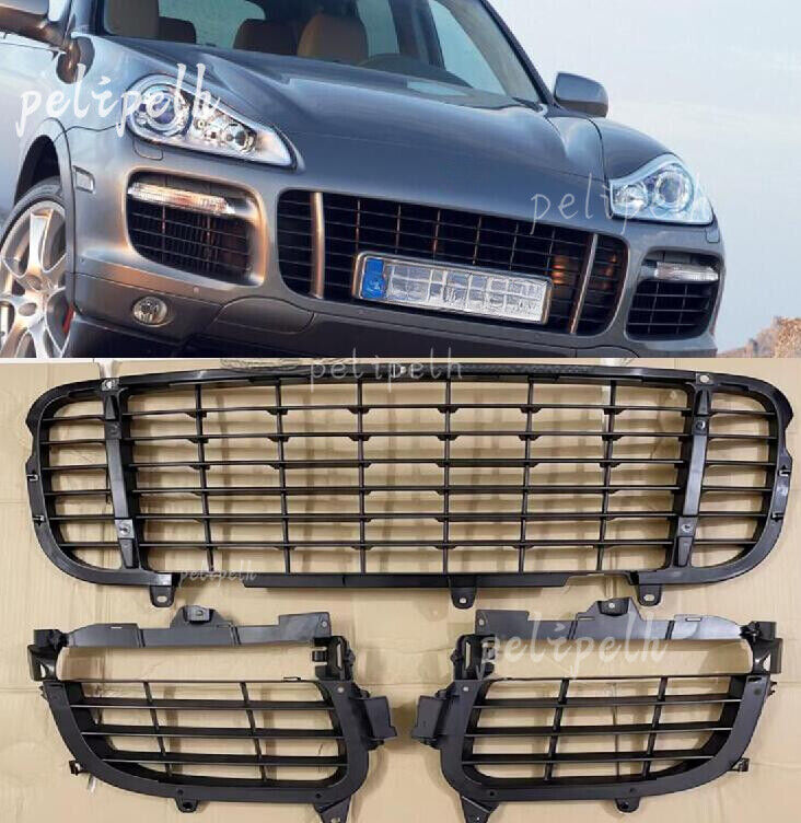 3PC Front Bumper Outer Vent Grille Fit For Porsche Cayenne Turbo S/GTS 2008-2010