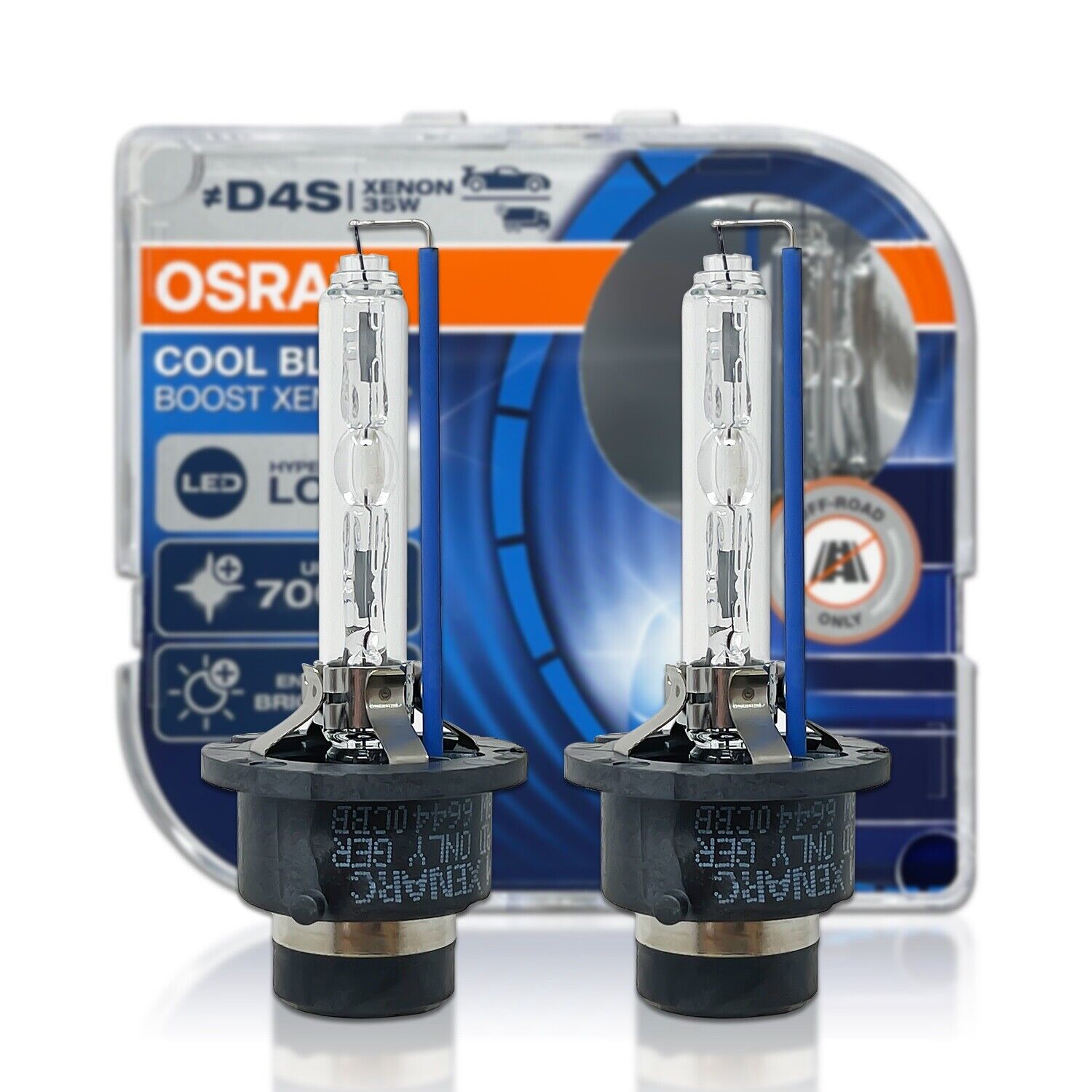 Osram D4S Cool Blue Boost (CBB) HID Xenon Bulbs 66440CBB 7000K Germany 2-Pack