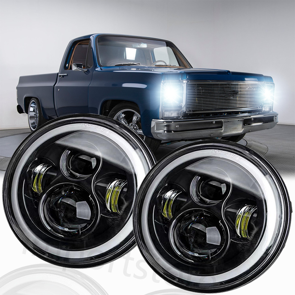 For 1967-1972 Chevy C10 7 inch LED Headlights Round DOT Approved Hi/Lo Lamp