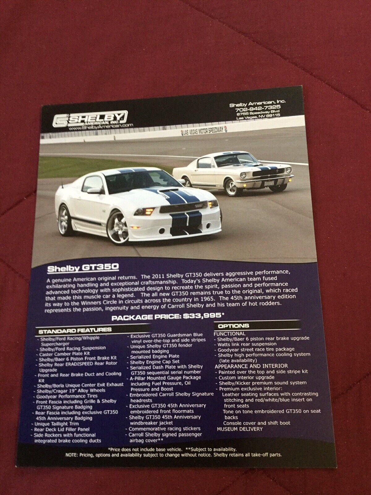 2011 Shelby GT 350 Factory Brochure