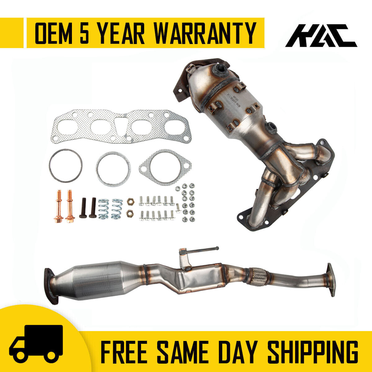 40514 Fit 2002 2003-2006 Nissan Altima 2.5L Pair Front Rear Catalytic Converters