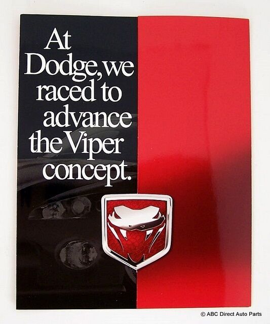 1999 Dodge Viper GTSR GTS R Concept Auto Show Sales Brochure Literature