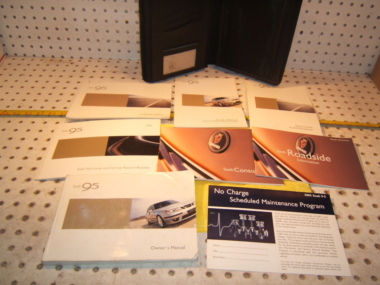 Saab 9 5 2005 owner's manual Genuine 1 set of 8 Booklets & Black Saab 1 Case