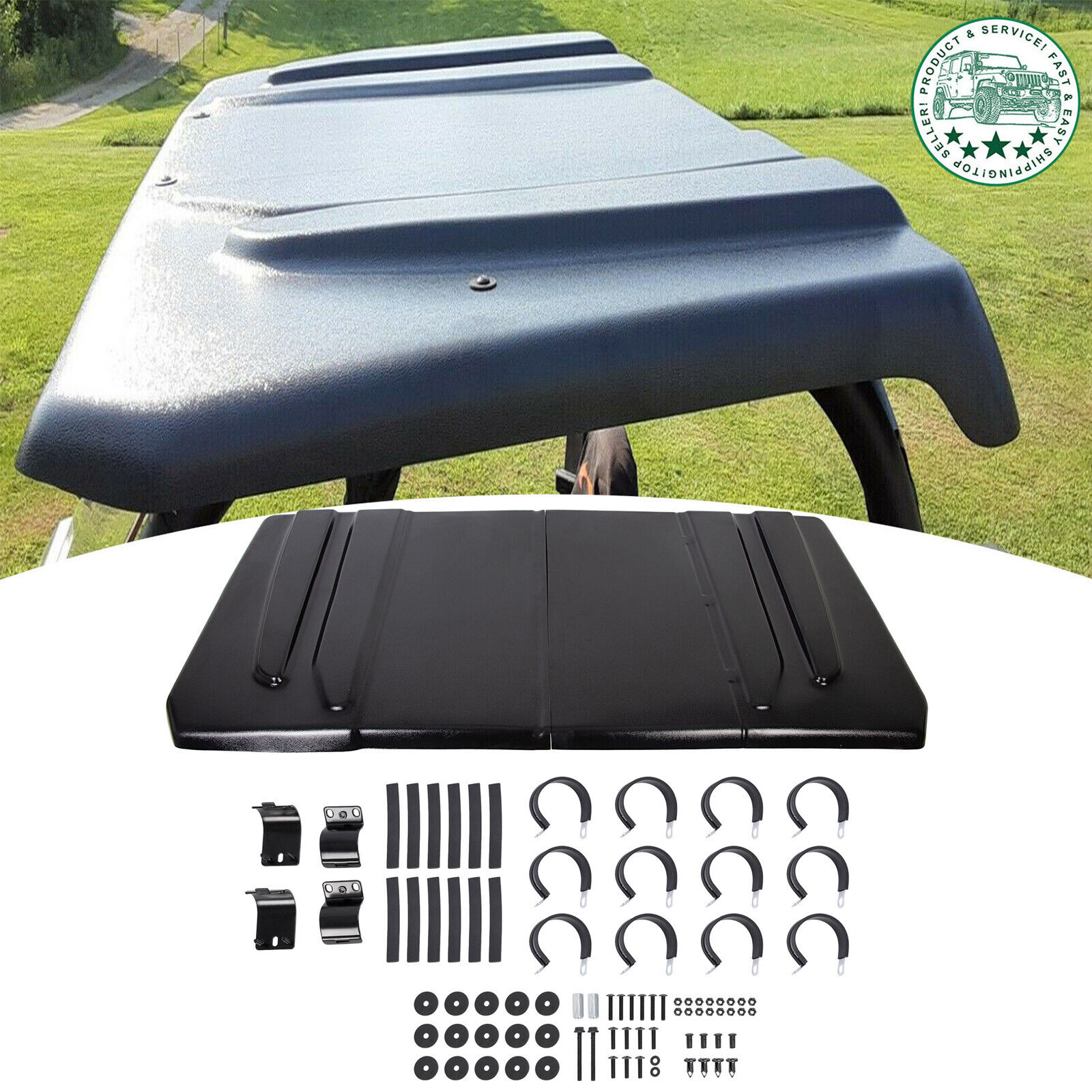 Polyethylene Hard Top Roof Fit Yamaha Rhino 450 660 700 UTV Black Plastic
