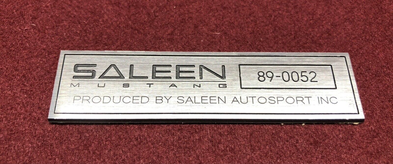 Custom console dash emblem plate SALEEN your choice of number NEW STYLE