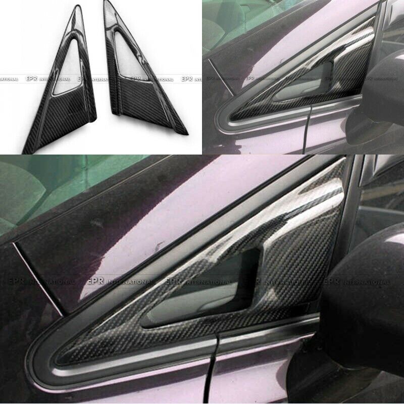 For 06-11 Honda Civic FD FD1 FD2 FE Style Carbon Side Mirror Air duct vents Trim