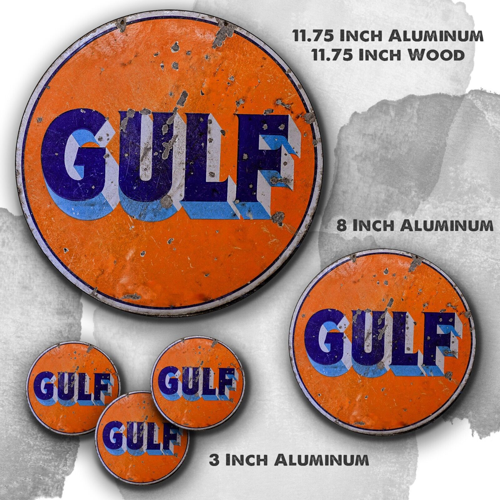 Gulf Gas Oil Dealer Vintage Reproduction Full Color Designs Aluminum Signs