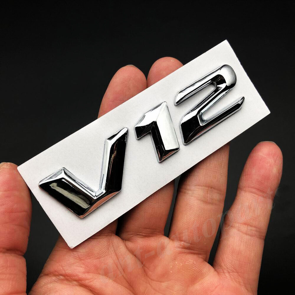 Metal Chrome V12 Car Side Emblem Badge Decals Sticker V8 Biturbo 4matic C E S G