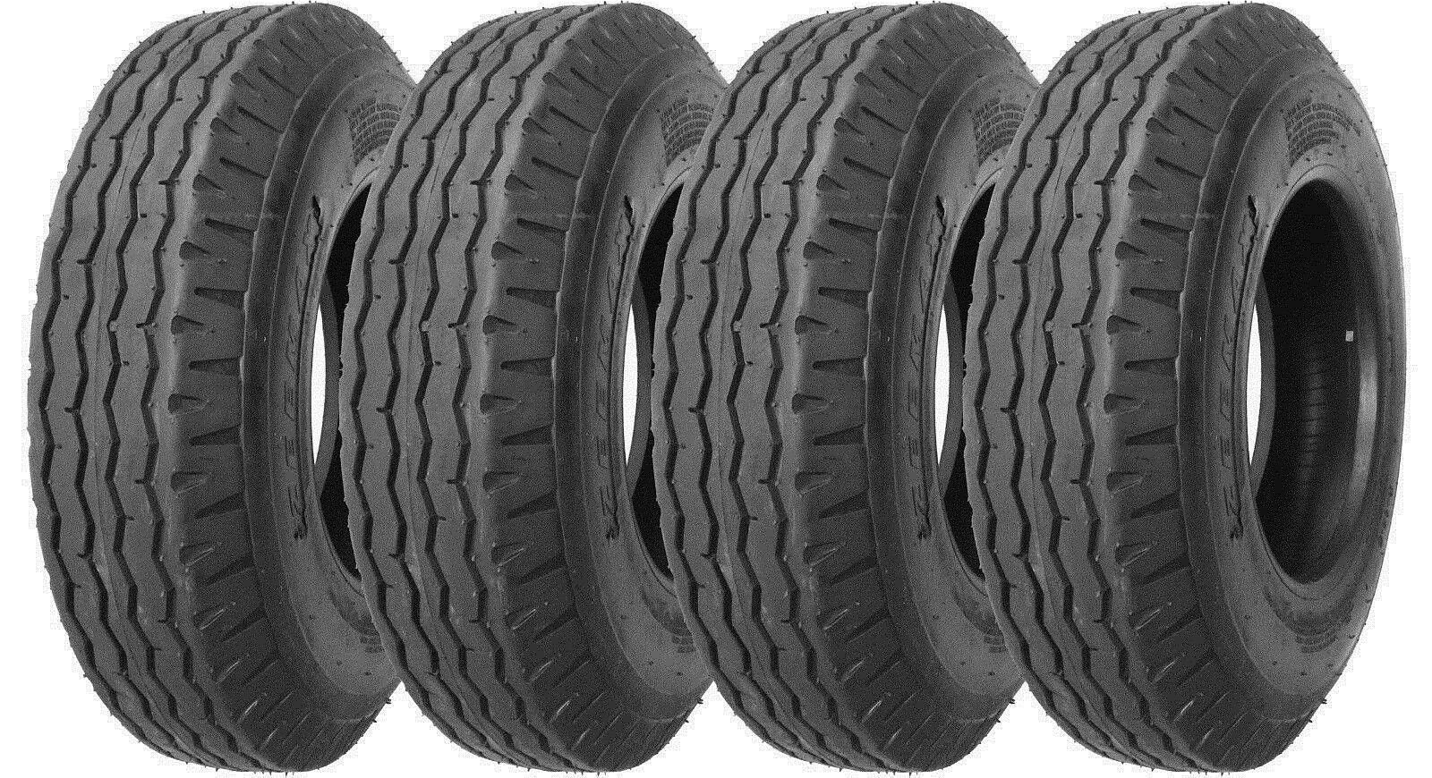 Set 4 8-14.5 8x14.5 Trailer Tires 8 14.5 Heavy Duty Highway 14PR LR G 11067 -New