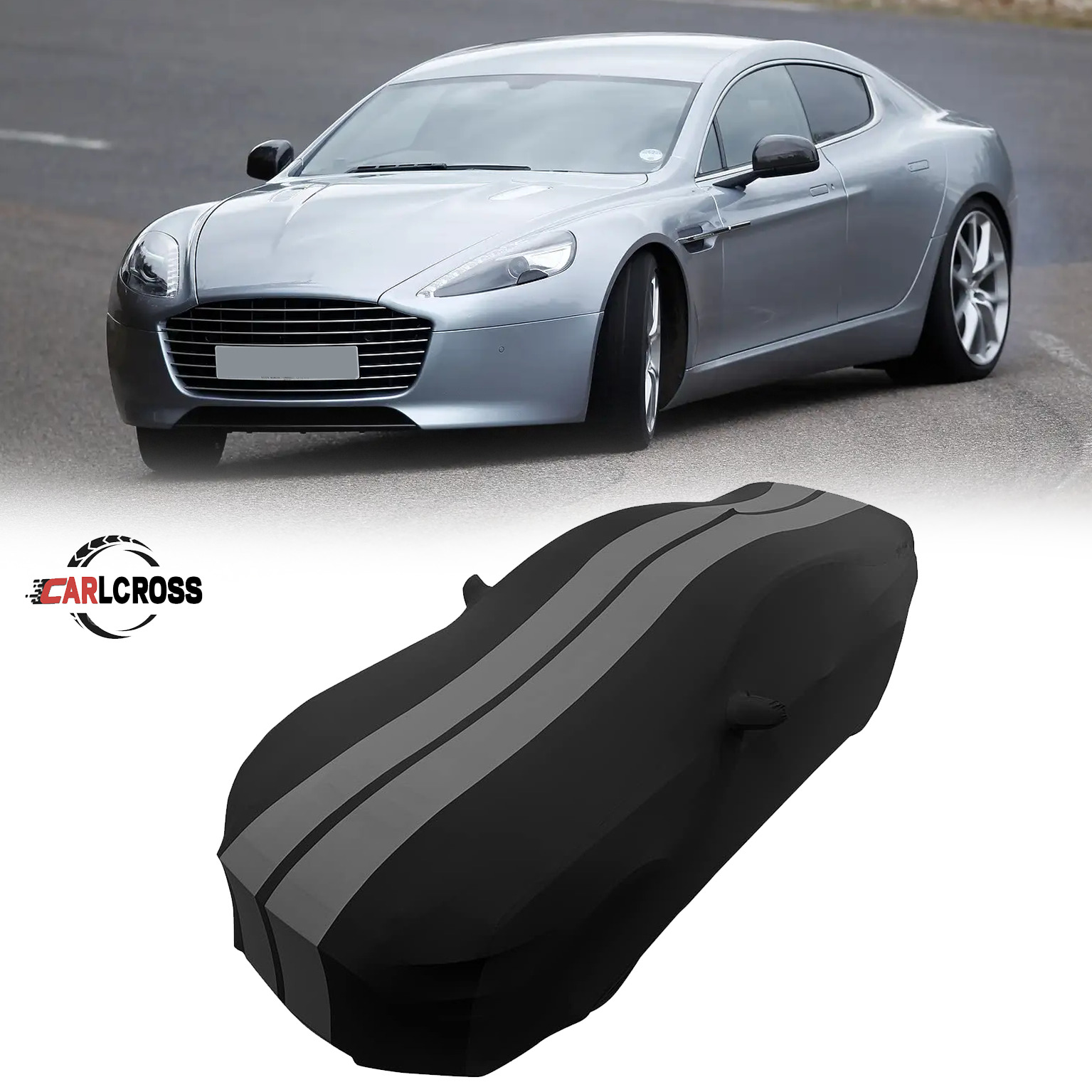 For Aston Martin Rapide Indoor Car Cover Stain Stretch Stretch Black Grey A+