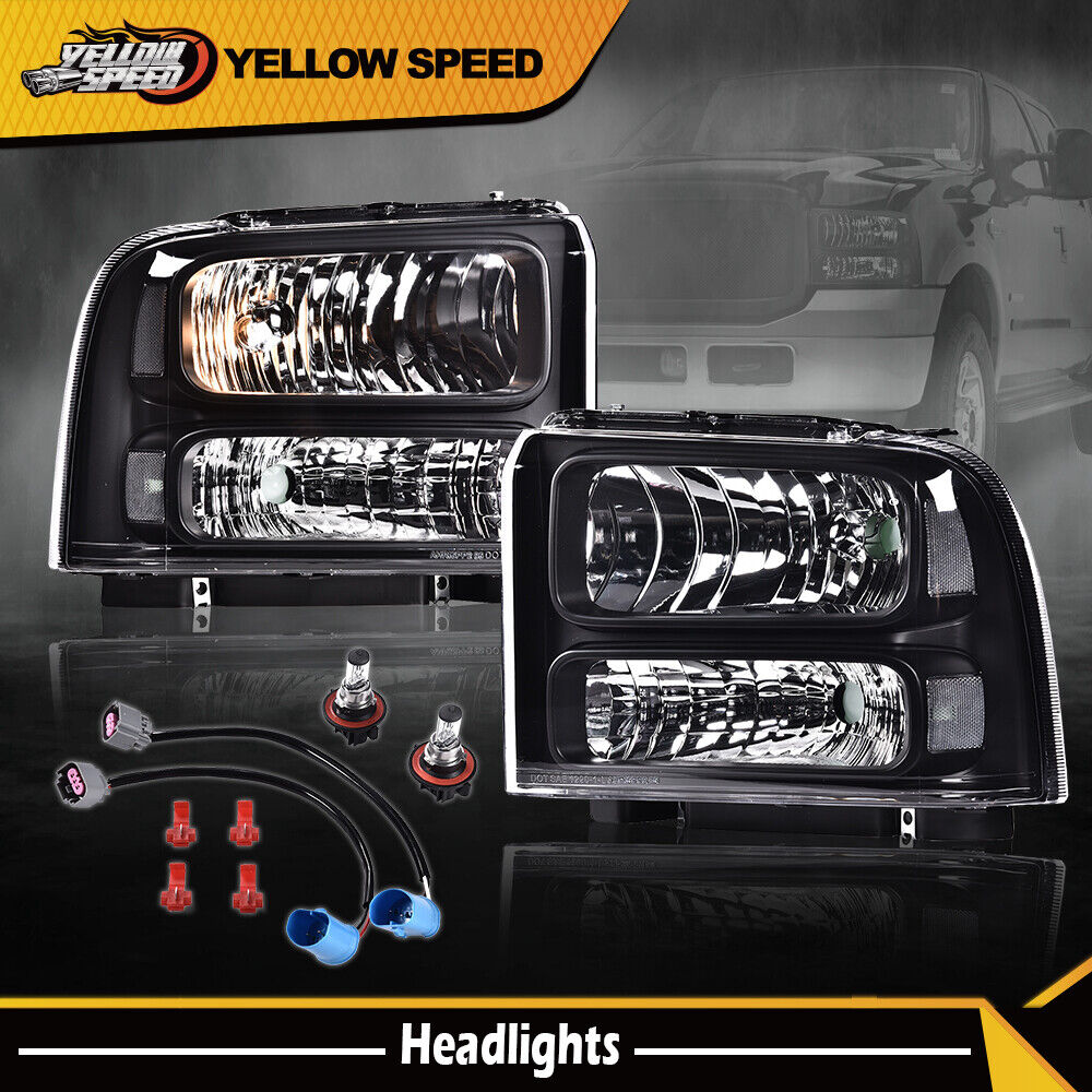 Fit For 99-04 F250/F350/F450/F550 Super Duty /00-04 Ford Excursion Headlights 