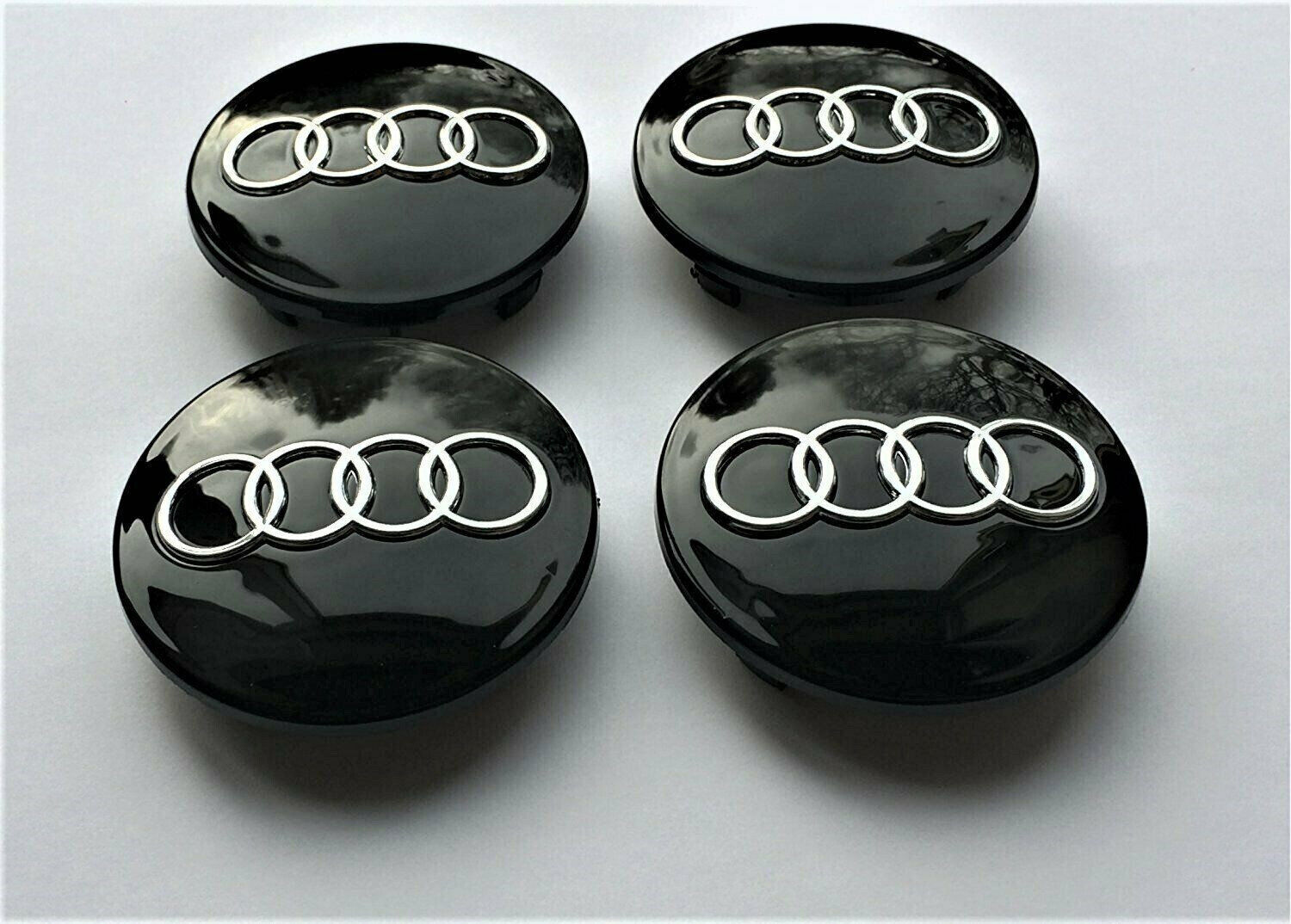 4pcs 60 mm 4B0601170 Black Wheel Center Caps Hubcaps Rim Hub Caps Badge for Audi