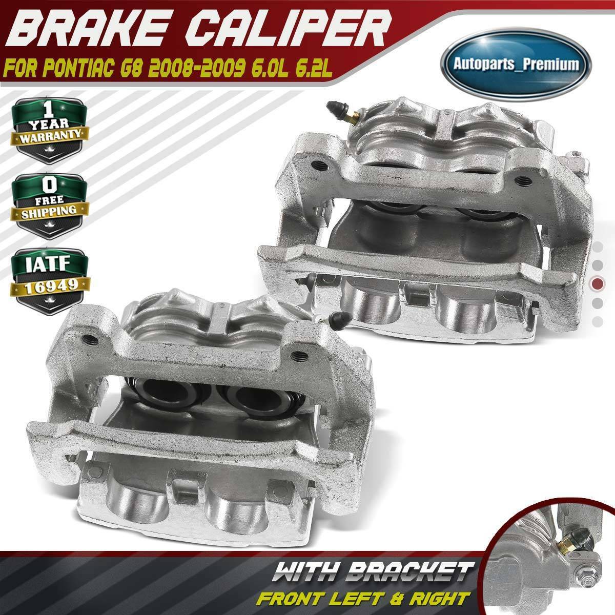 2x Brake Calipers w/ Bracket for Pontiac G8 2008-2009 6.0L 6.2L Front Left&Right