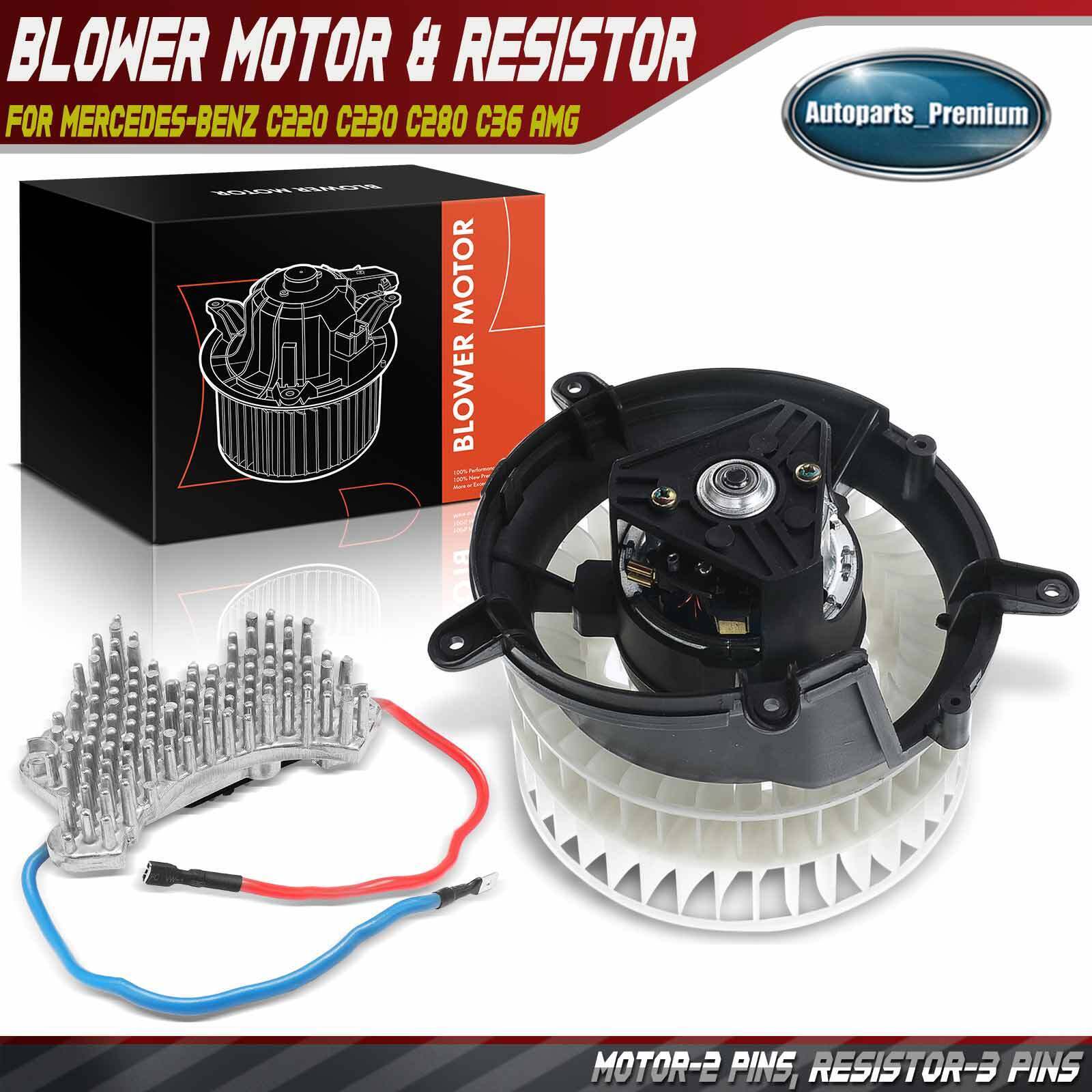 Front HVAC Blower Motor & Resistor Kit for Mercedes-Benz C220 C230 C280 C36 AMG