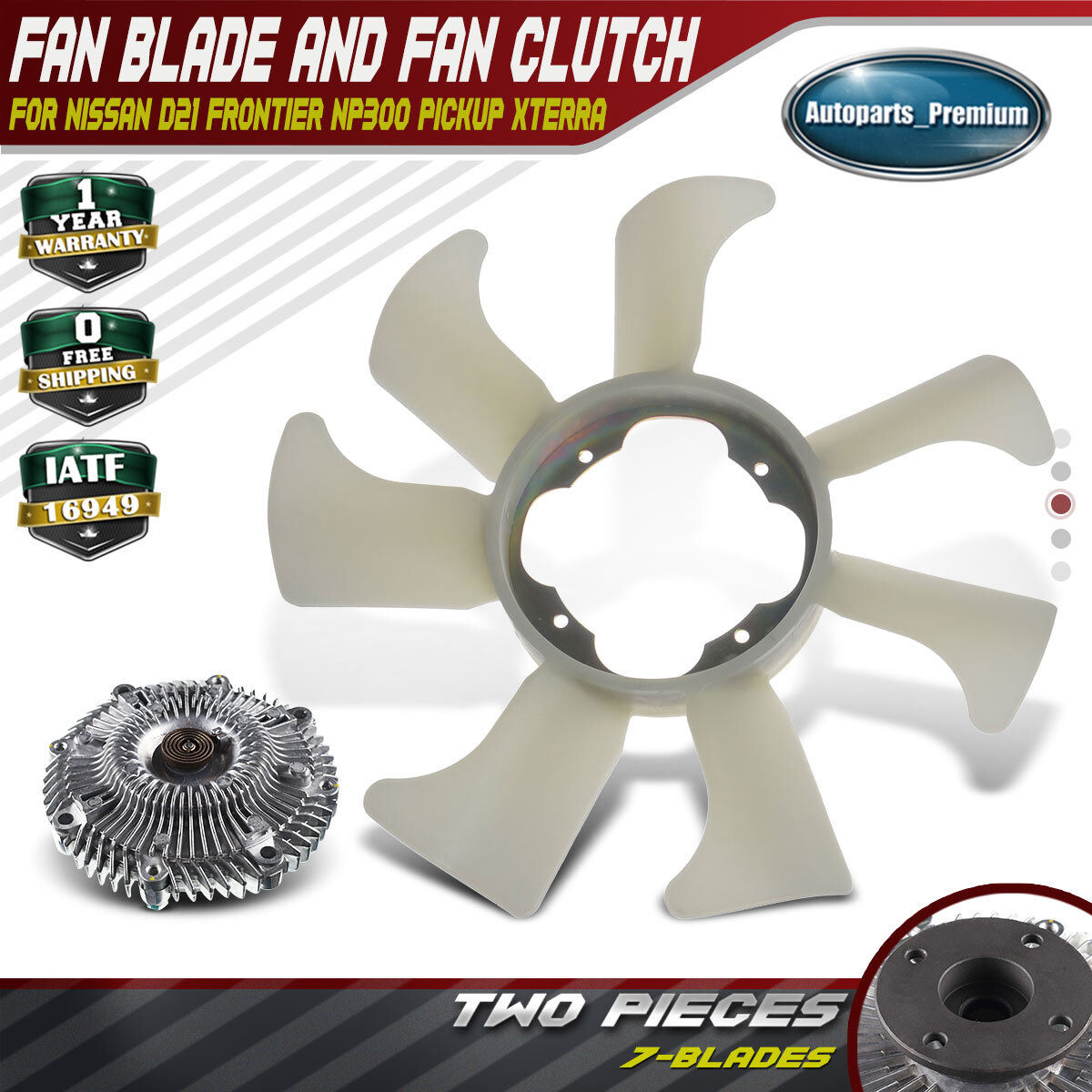 Fan Blade+Fan Clutch for Nissan D21 90-94 Frontier 98-04 Pickup 1995-2004 2.4L
