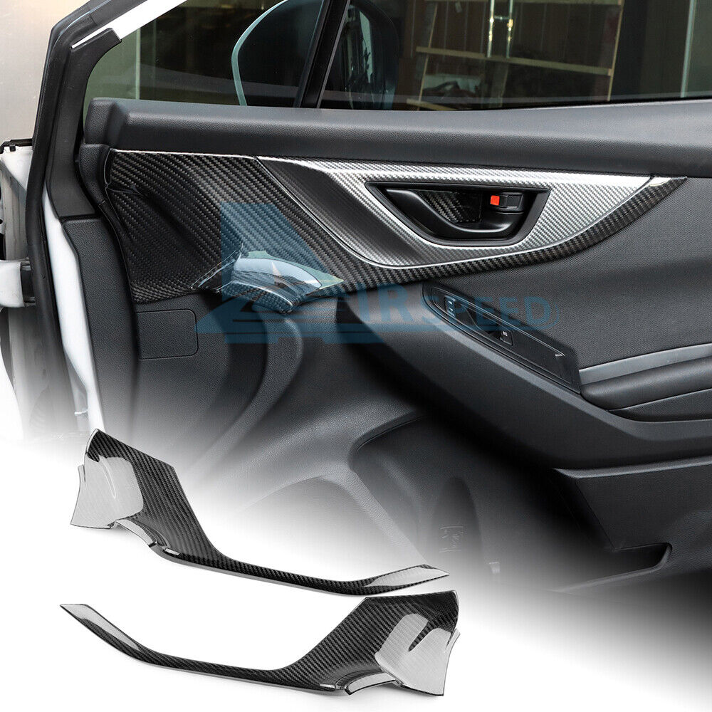 REAL HARD Carbon Fiber Front Door Panel Cover Black For Subaru WRX 2022-2023