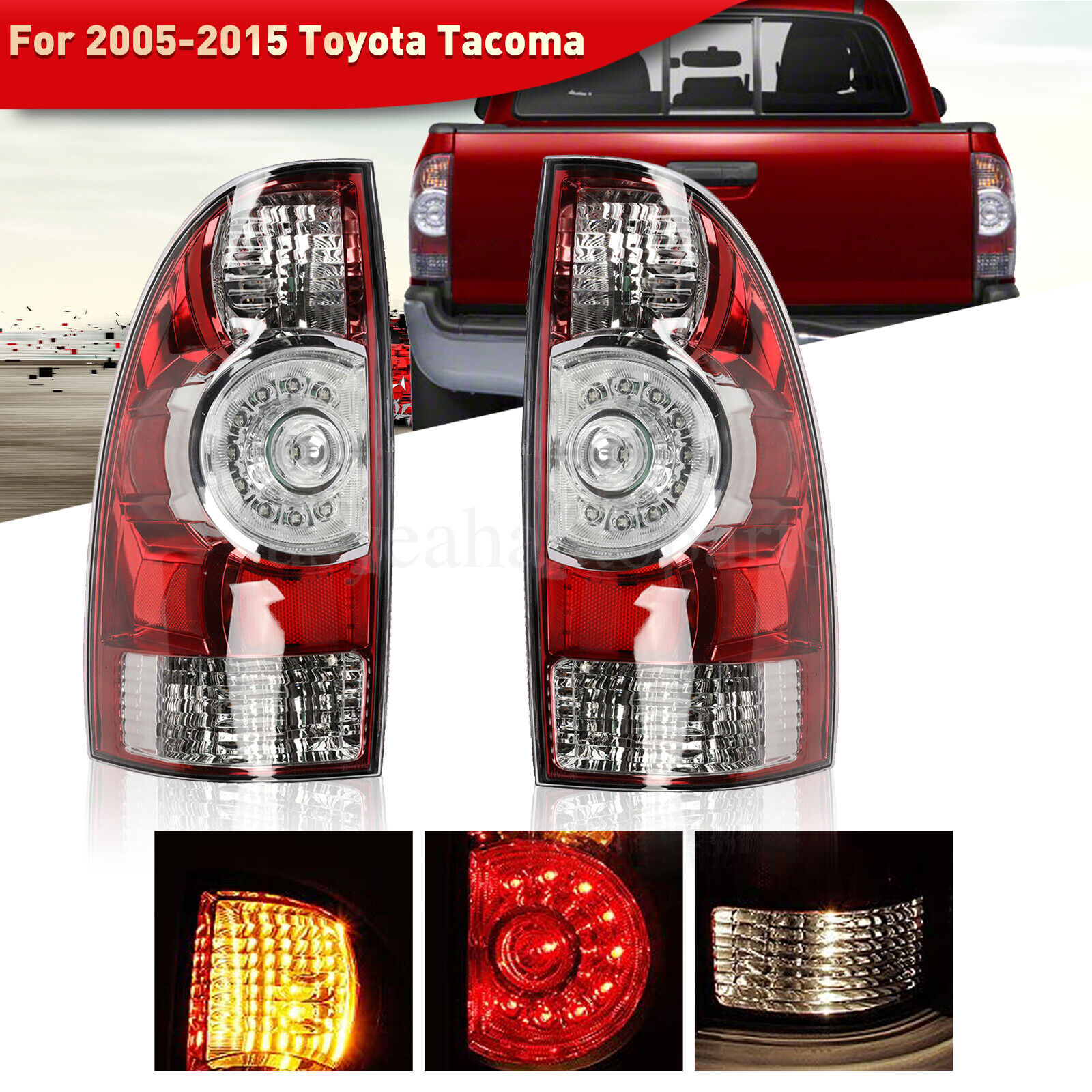 For 2005-2015 TACOMA LEFT & RIGHT Replacement LED Tail Lights