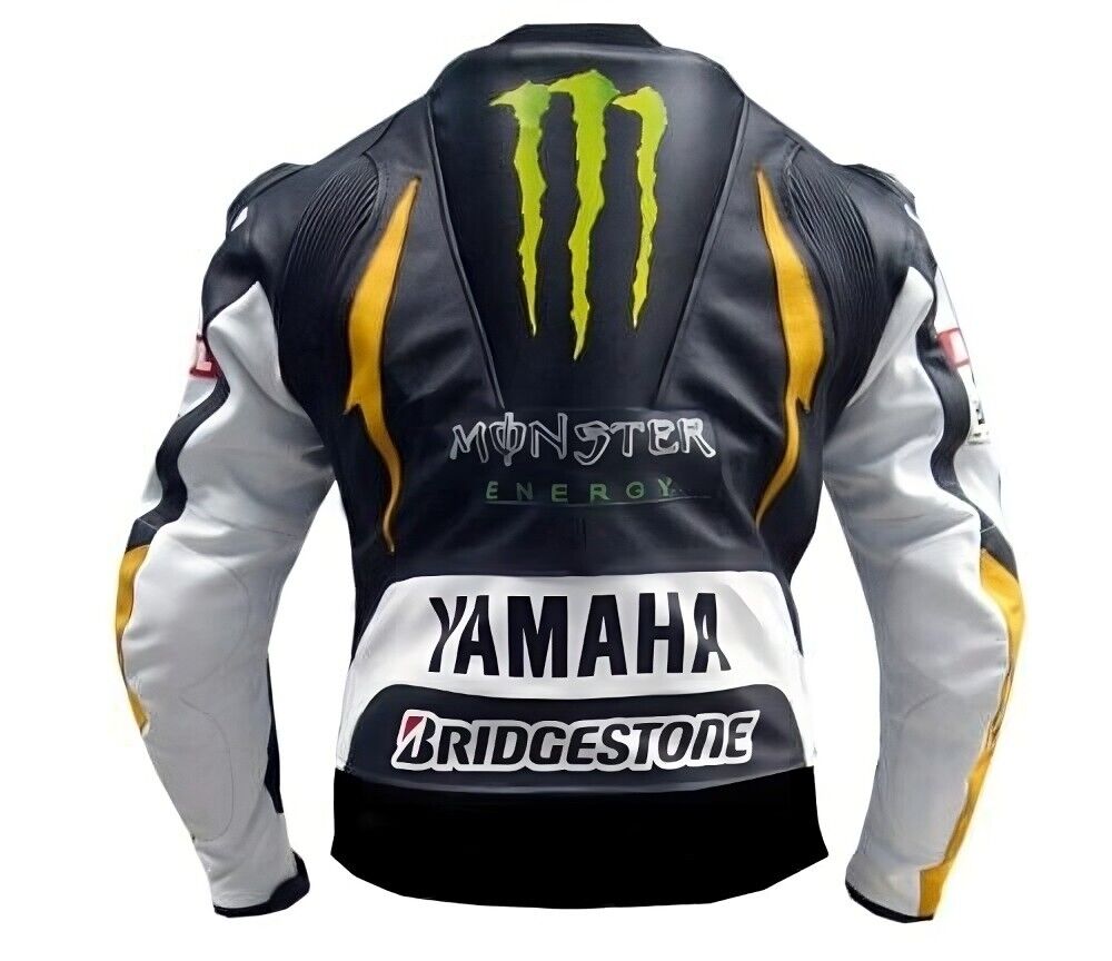 Yamaha Men\'s Racing Motorcycle Cowhide Leather Jacket Motorcycle Biker Jacket