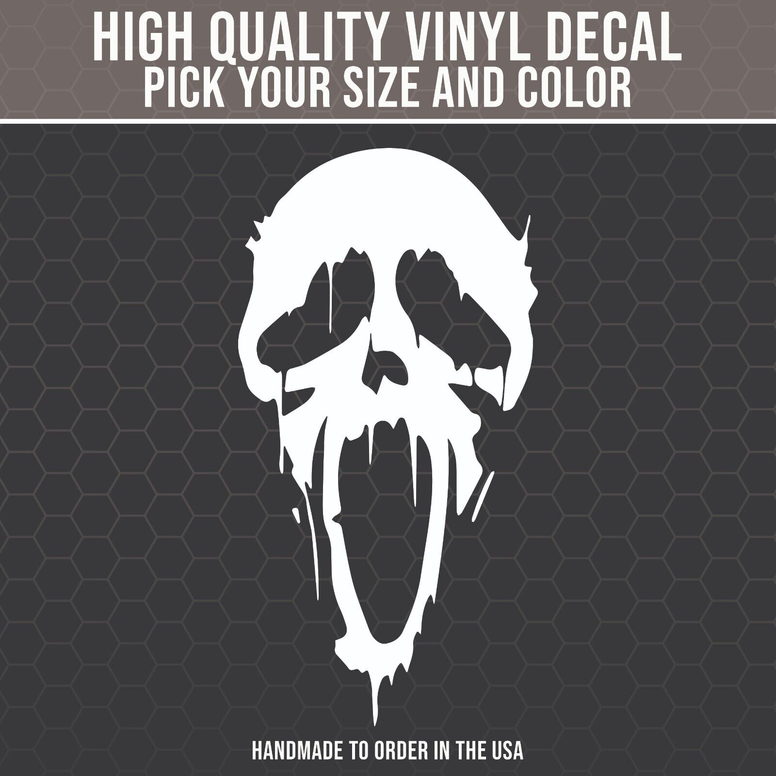 Ghost Horror Decal for Car, Laptop, Halloween Decal, Scary Decal, Scream Decal