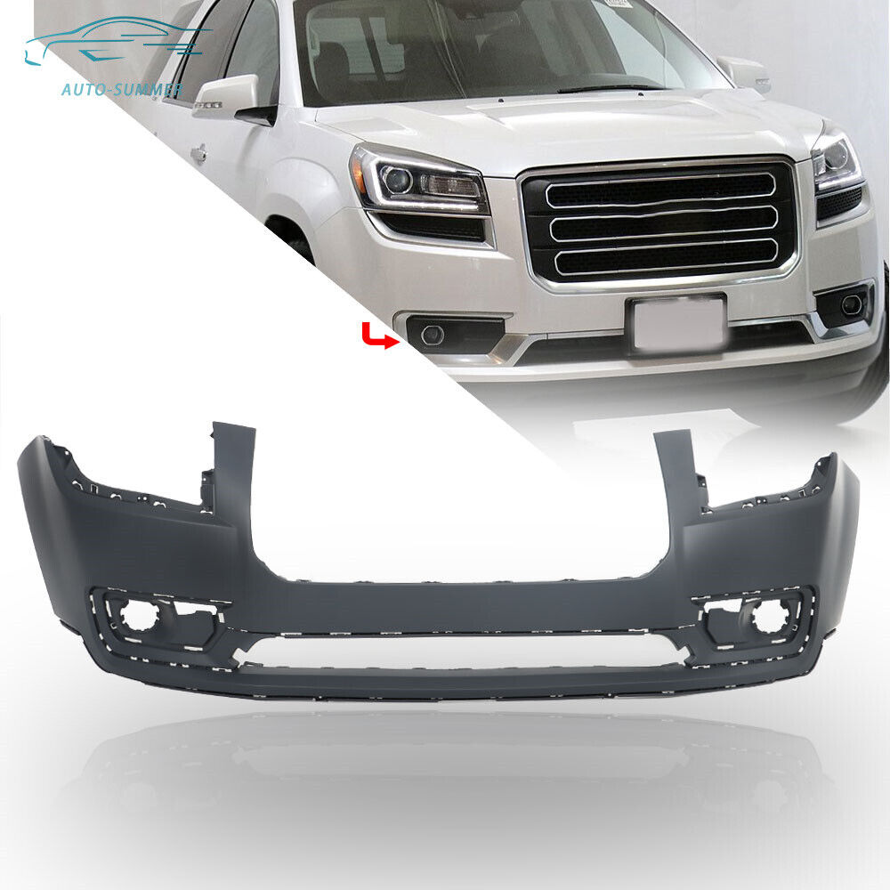 For 2013-2016 GMC Acadia Front Upper Bumper Cover Primed Plastic Black GM1000942