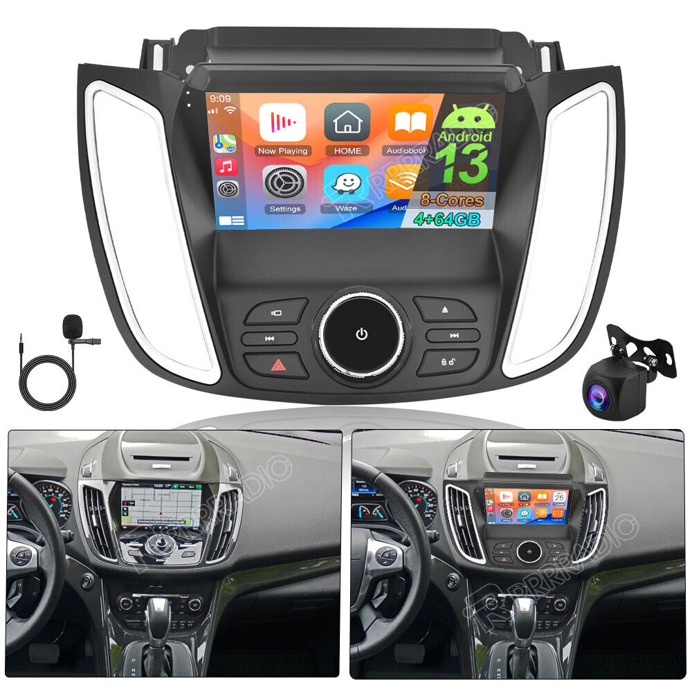 4+64GB For Ford Escape 2013-2019 Android 13.0 Car Stereo Radio GPS Navi CarPlay