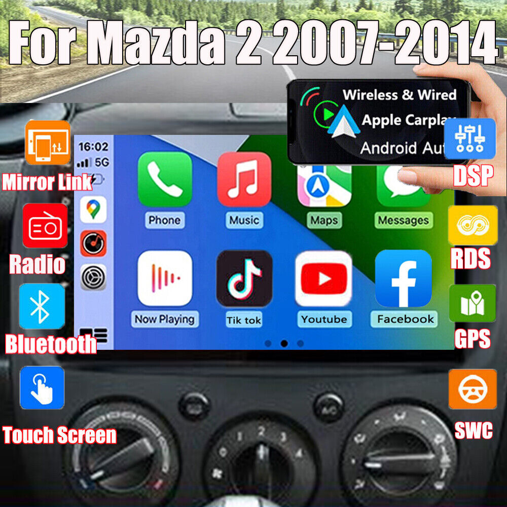 FOR MAZDA 2 2007-2014 GPS NAVI WIFI ANDROID 13.0 CAR STEREO RADIO +AHD CAMERA