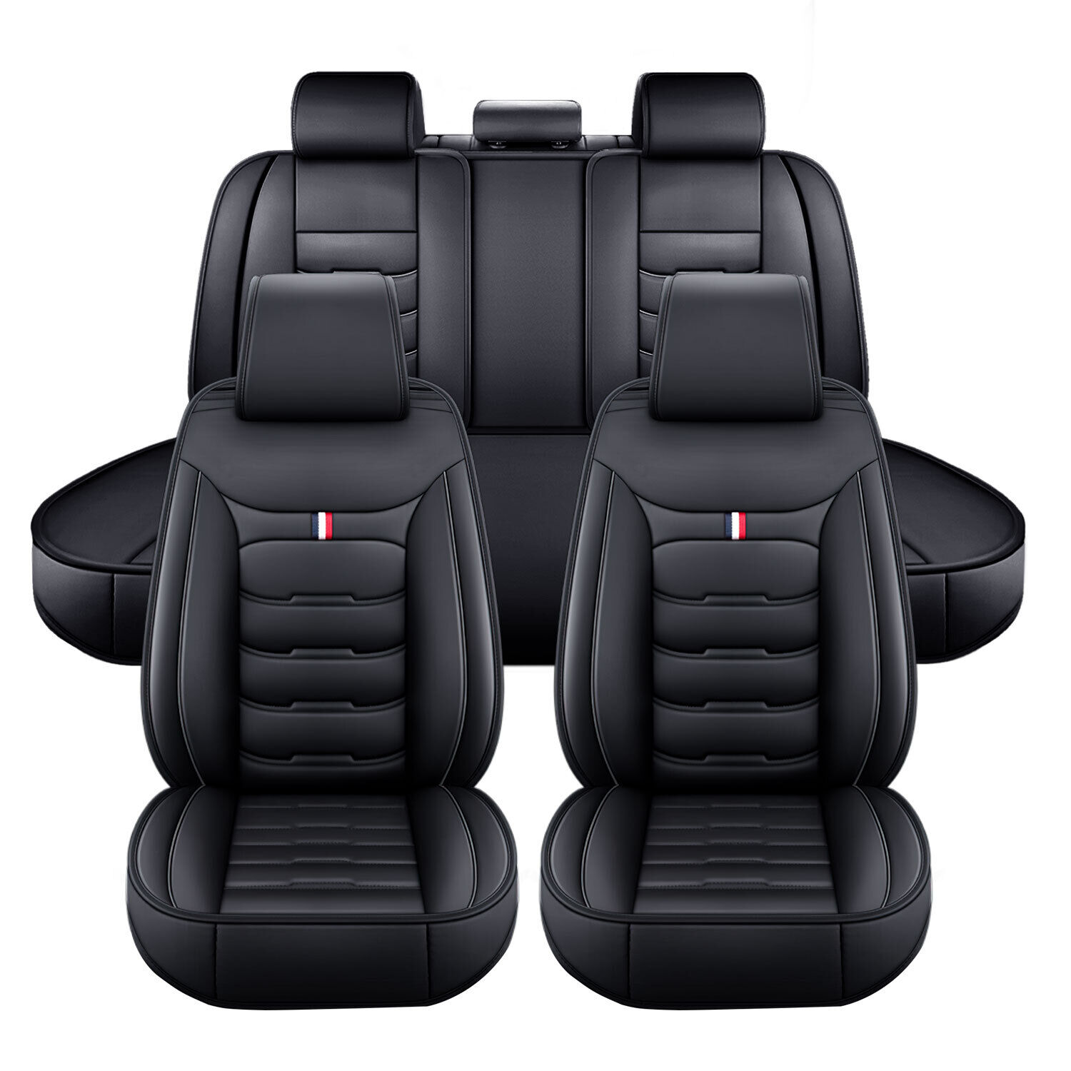 For Toyota RAV4 Front+Rear Car Seat Covers 5-Seats Protector Leather Full Set