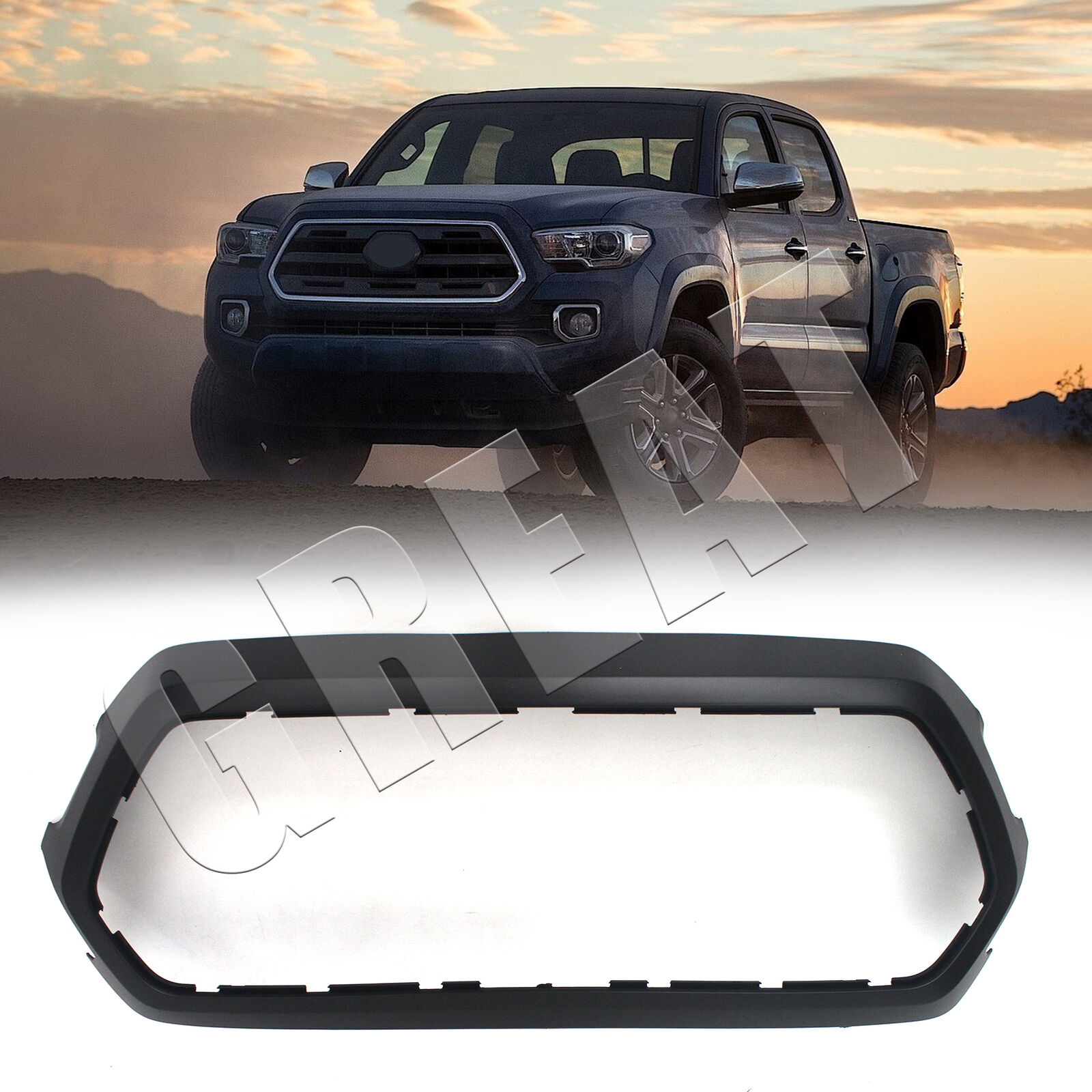 Front Grille Bumper For 2016-23 Toyota Tacoma Outer Shell Frame Surround Painted