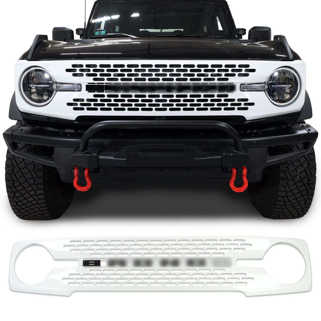 IAG I-Line High End Style Front Grille Gloss White for Ford Bronco 2021+