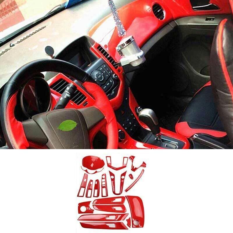 Set Trim 18PCS Red For Chevrolet Cruze At 2010-2015 Car Interior Decoration Full