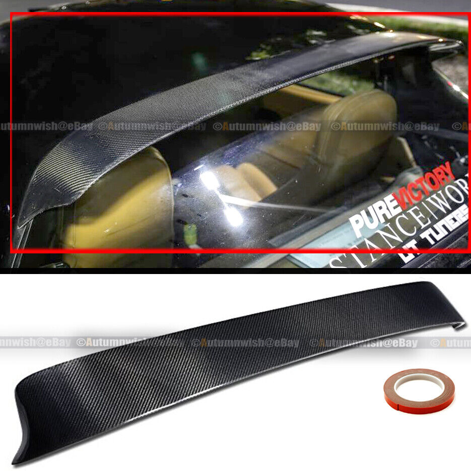 Fits 90-97 Mazda Miata Real Carbon Fiber Roof Spoiler Window Visor Vent Wing