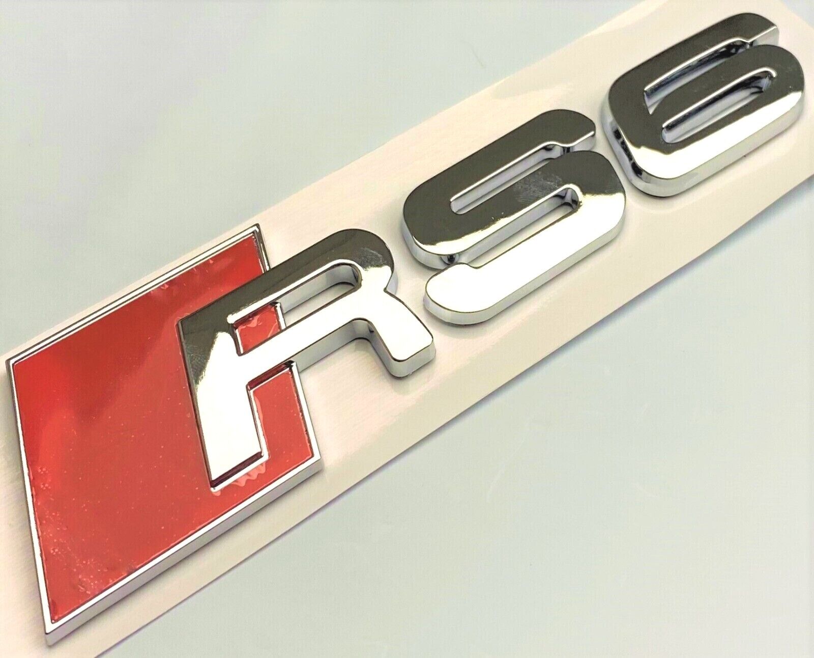 CHROME RS6 FIT AUDI RS6 REAR TRUNK EMBLEM BADGE NAME DECAL LETTER NUMBER