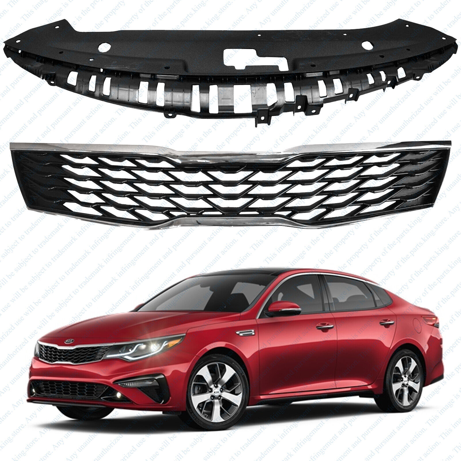 For 2019 2020 Kia Optima Front Upper Grille & Radiator Sight Cover Assembly