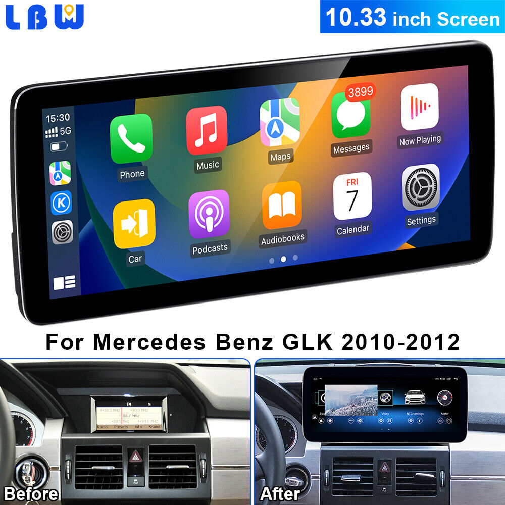 For Mercedes Benz GLK 2010-12 Wireless Carplay 10.33\'\' Car Radio GPS Wifi 2+32G