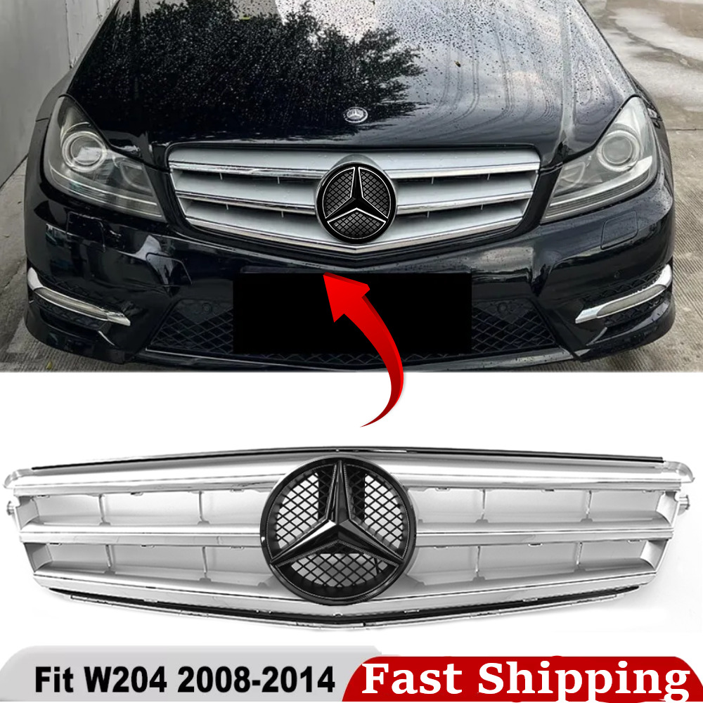 Sports Style Grille Grill For Mercedes Benz 2008-14 W204 C Class C300 C350 C250